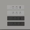 Modern White And Gray Switch Panels With Sockets USB Ports And Switches