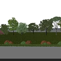 Scenic Park Landscape With Lush Green Lawn Vibrant Trees And Flowering Shrubs Under Blue Sky