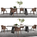 Modern Dining Table Chair Combination Dining Table Chair 3d model