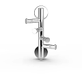 Modern Chrome Bathroom Accessories With Wall Mounted Hanging Rod And Towel Holder