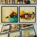 Colorful Abstract Oil Paintings With Framed Wall Art Collection Various Styles And Rich Hues