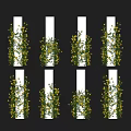 Green Vines With Yellow Flowers Wrapping Around White Decorative Vertical Columns