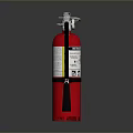 Red FIREX Fire Extinguisher With Black Hose And Safety Instruction Label