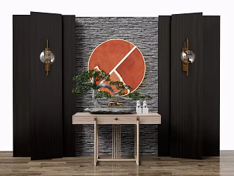 New Chinese style porch 3d model