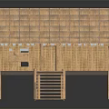 Traditional Wooden Hut with Thatch Roof Bamboo Construction Wooden Staircase and Small Porch