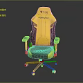 Yellow And Black Racing Style Ergonomic Office Chair With High Back Armrests And Wheels