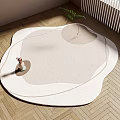 Cream wind irregular carpet shaped carpet sofa coffee table carpet 3d model