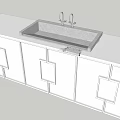 Modern Washbasin Vanity With Stone Countertop Faucet And Storage Cabinets