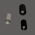 Modern Gray And Black Downlights And Spotlights Illuminated With Warm Yellow Light On Ceiling