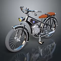 Vintage Bicycle With Classic Design Orange Seat Headlight And Chrome Frame