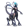 Character and Sci Fi Creature with Multi Limbs Glowing Head and Ethereal Body Design