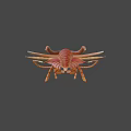 Game and Movie Character Fantasy Creature With Brown Red Exoskeleton Tentacles And Fins