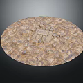 Decorative Circular Wooden Stone Tabletop Featuring Natural Texture And Small Block Design