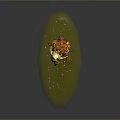 Cartoon Bird Game Character With Backpack Holding Baton on Green Grass with Small Flowers