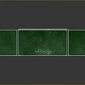Set of Three Green Chalkboard Wall Hanging with Sample Writing on Gray Background