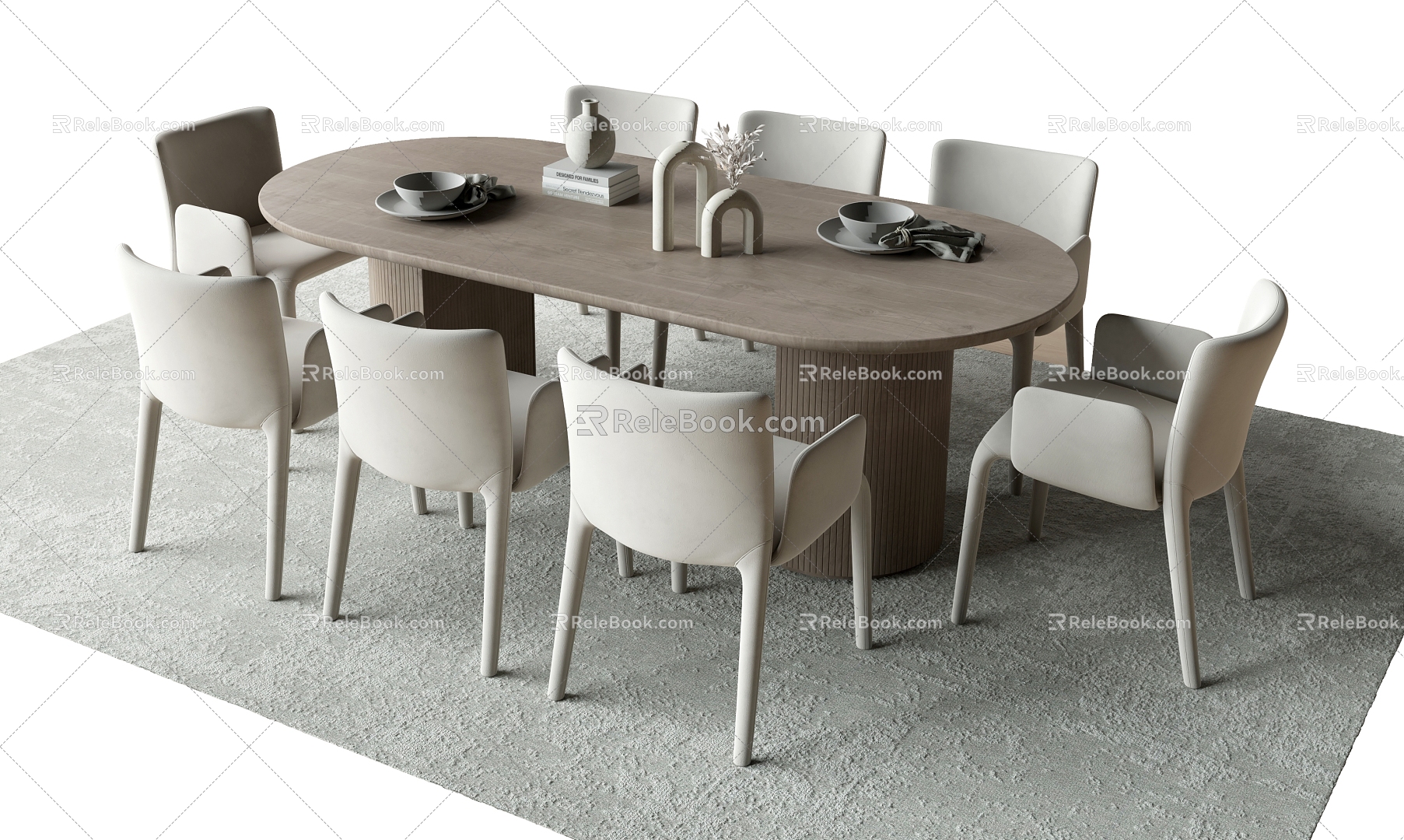 Quiet Tables and Chairs 3d model