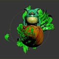 Modern game character cartoon carrot cartoon frog animal game animal 3d model