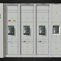 Industrial Equipment Control Cabinets With Multiple Doors Indicator Lights And Safety Symbols