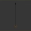 Modern Floor Lamp Furniture with Black Slender Pole and Orange Woven Spherical Base
