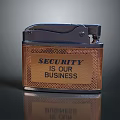 Electronic Lighter With Security Is Our Business Engraved Text And Metal Design