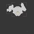Golden Robot Character with Mechanical Structure Horns and Metallic Texture Design