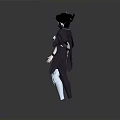 Fantasy Female 3D Character Model With Purple Cloak White Armor And Black Hair