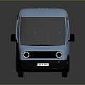 Modern Light Blue Cargo Van With Sleek Exterior And Black Wheel Accents