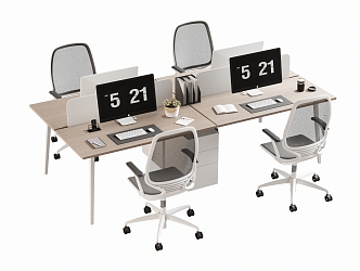 Modern Office Desk and Chair Staff Station Computer Desk and Chair 3d model