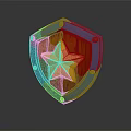 Shield As Defensive Weapon With Wooden Center Blue Border And Golden Star