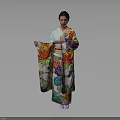 Traditional Japanese Kimono With Colorful Floral Pattern And Elegant Design For Daily Use