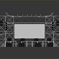 Stage Design With Metal Truss Structure Large Screen And Lighting Equipment 3d model