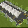 Modern Tensile Membrane Structure Covered Car Parking Lot With Parked Cars