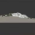 Square Metallic Mountain Model With White Base And Textured Surface