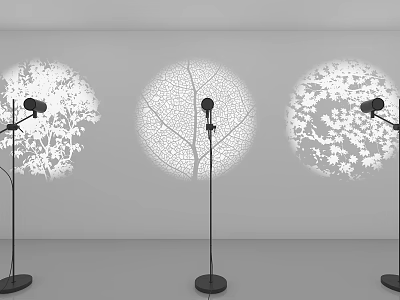 Downlights Spotlights Creating Projected Leaf Dandelion Shadows Modern Wall Decor 3d model