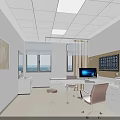 Modern Medical Office Interior With Desk Computer Chair Window Painting Plant And Natural Light