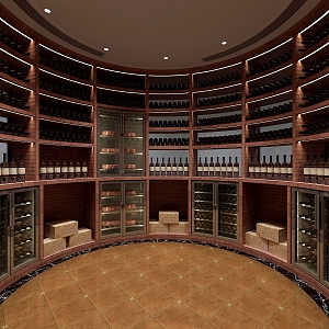 Modern Wine Cellar Round Red Wine Cellar Cold Storage Room Constant Temperature Room Constant Temperature Cabinet Display Cabinet Cold Storage Cabinet Red Wine Cellar 3d model