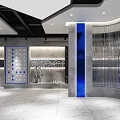 Modern Clothing Store Interior With Stylish Apparel Hanging Racks And Decorative Plants