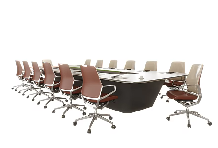 Modern Conference Table and Chair Office Chair 3d model