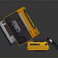 Sony Yellow Sports Walkman Portable Tape Player With Open Cassette Compartment