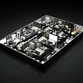 Detailed Aerial View Plan of Modern Interior Space With Room Layout Furniture And Green Plants