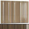 Modern Interior Wooden Slat Wall Design With Vertical Timber Panels And Textured Stripes 3d model