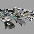 Various Car Models In Different Colors Styles And Sizes On 3d model