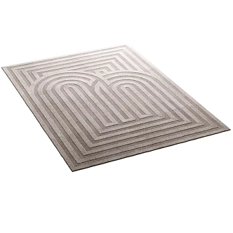 Classic beige rectangular carpet 3d model