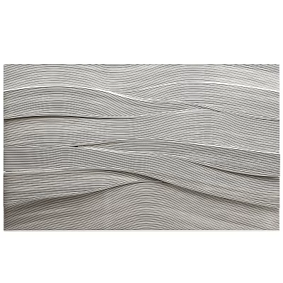 Gray Wavy Striped Textured Decorative Wall Panel Design With Layered Lines For Modern Interiors 3d model