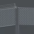 Modern Building Facade With Two Panels Geometric Grid Pattern And Transparent Design