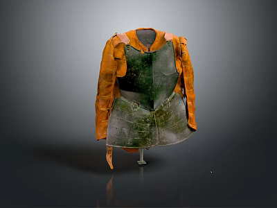 Green And Orange Daily Use Vest With Metal Accents For Lifestyle Wear 3d model