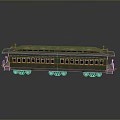Vintage Green Train Carriage Model With Multiple Windows And Red Wheels
