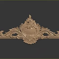 Ornate Golden Architectural Decorative Piece With Intricate Scroll And Floral Patterns