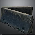 Worn Concrete Barriers With Graffiti And Holes In Construction Site 3d model