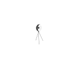 Modern Black Tripod Floor Lamp With White Diffuser Shade For Home Lighting